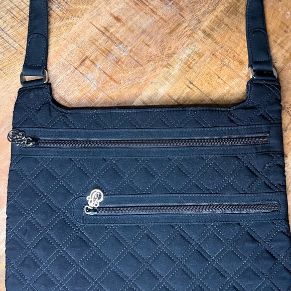 Vera Bradley Black Crossbody Bag with Floral Interior - Picture 2 of 4